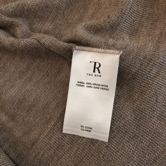 The Row Caistor Light Brown Wool Scoop Neck Oversize Sweater NWT Size L - Picture 9 of 10